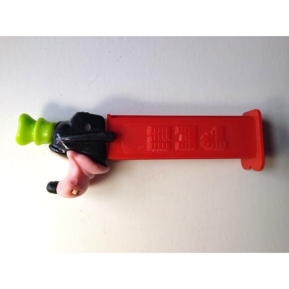 Vintage Goofy Pez Dispenser - Red Stem Black Head Green Hat Hungary Clean - Picture 4 of 6